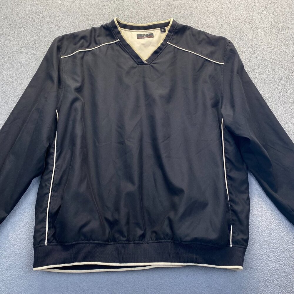 Callaway Golf Jacket Men's Size‎ XXL  Black V Neck Pullover,Pockets